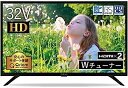 【中古】山善 32V型 ハイビジョン 液晶テレビ ( 裏番組録画 外付けHDD録画 対応) QRT-32W2K