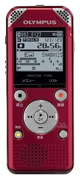 【中古】OLYMPUS ICレコーダー VoiceTrek 4GB リニアPCM対応 FMチューナー付 RED レッド V-802