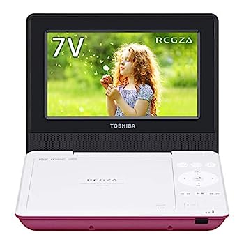【中古】東芝 7型ポータブルDVDプレーヤーピンクCPRM対応TOSHIBA REGZA レグザポータブルプレーヤー SD-P710SP