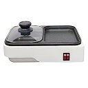 【中古】(非常に良い)オーム電機 ホットプレート 2WAY 鍋付き 1人用2人用 深鍋&平面プレート 煮ると焼くが一度にできる おひとり様グリル鍋 小型 ミニ ...