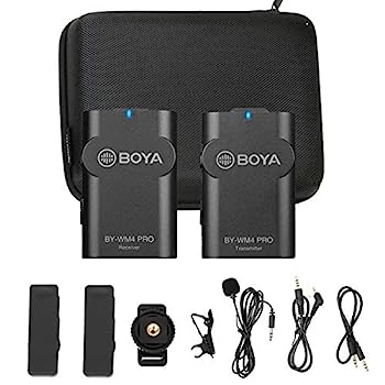 【中古】2.4G Wireless Microphone Lavalier for Smartphone DSLR Camera, New BOYA Lapel Microphone System for Canon Nikon Camera iOS Android Mobil