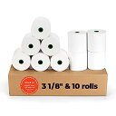 【中古】MUNBYN サーマルロール紙 レシート 80mm幅×外径80mm×内径20mm 10巻入 芯あり 感熱ロール紙 80mm サーマルレシートプリンタ