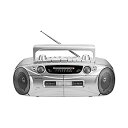 【中古】WINTECH ダブルラジカセ WCT-2 シルバー マイク入力端子/ヘッドホン端子搭載 ACコード(付属)/電池(別売り)2電源対応 ダビング機能