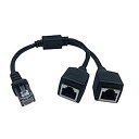 【中古】RJ45ネットワークスプリッタアダプタケーブル、CERRXIAN 1 RJ45メス2 RJ45メスネットワークYスプリッタケーブル、LANコネクタ、スー...