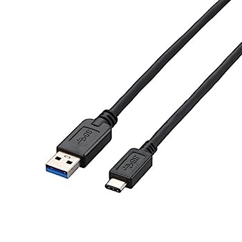 【中古】（非常に良い）エレコム USBケーブル Type C ( USB A to USB C ) 15W 2m USB3.1 ブラック USB3-AC20BK