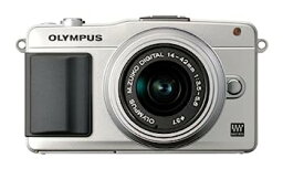 【中古】OLYMPUS ミラーレス一眼 PEN mini E-PM2 レンズキット シルバー E-PM2 LKIT SLV