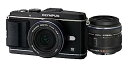 【中古】(非常に良い)OLYMPUS ミラーレス一眼 PEN E-P3 ツインレンズキット ブラック E-P3 TKIT BLK