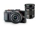 【中古】(非常に良い)OLYMPUS ミラーレス一眼 PEN Lite E-PL6 EZダブルズームキット ブラック E-PL6 EZ DZKIT BLK