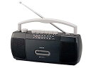 【中古】コイズミ ステレオラジカセ AM/FM ワイドFM対応 スリム ブラック SAD-1223/K(2)