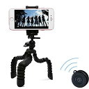 【中古】(非常に良い)エレコム スマートフォン用/フレキシブル三脚/Bluetoothリモコン付/ブラック