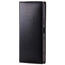 【中古】(非常に良い)エレコム Xperia 1 III レザーケース 手帳型 RICERCA(Coronet) ブラック PM-X212PLFYILBK