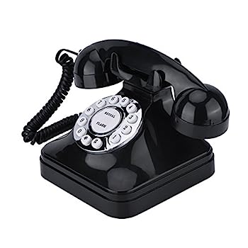 【中古】Richer-R 電話機 レトロ電話 WX-3011ヴィンテージ 多機能ワンラインオペレーション 伝統的なベルリング 自宅電話 ワイヤー固定電話ブラック