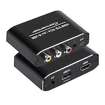 yÁziɗǂjHDMI to RCAϊRo[^ 1080P HDMI to AV 3RCA CVBs R|Wbg USB P[ut rfI3.5 mm AuxI[fBIA_v^ TVXeBbNAPS3