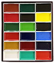 【中古】(非常に良い)吉祥 日本画用絵具 角顔彩 上製 18色
