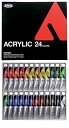 【中古】ホルベイン アクリル絵具 アクリリックカラー 24色セット AU995 20ml(6号) 016995