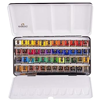 【中古】(非常に良い)ターレンス 固形水彩絵具 レンブラント透明水彩 48色セット T.05M8648 ハーフパン