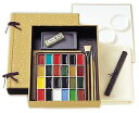 【中古】吉祥 日本画用絵具 顔彩 墨彩画セットNo.3 顔彩24色上製入