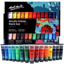 【中古】(非常に良い)Mont Marte アクリル ペイントセット 24色36ml 素晴らし いセット ファブリック、キャンバス、木製品、レザー、ダンボール、...