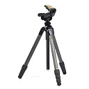 【中古】SLIK カーボン三脚 カーボンマスター 934 4段 ナットロック式 32mmパイプ径 高精度3ウェイ雲台 109571
