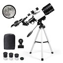 【中古】天体望遠鏡 子供 初心者 望遠鏡 天体観測 屈折式 70mm大口径300mm焦点距離 150倍 高倍率 三脚/バッグ/スマホアダプター付き スマホ撮影 ...
