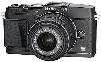 【中古】（非常に良い）OLYMPUS ミラーレス一眼 PEN E-P5 14-42mm レンズキット(ビューファインダー VF-4セット) ブラック E-P5 14-42mm LKIT BLK