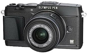 šۡɤOLYMPUS ߥ顼쥹 PEN E-P5 14-42mm 󥺥å(ӥ塼ե VF-4å) ֥å E-P5 14-42mm LKIT BLK