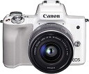 【中古】Canon ミラーレス一眼カメラ EOS Kiss M 標準ズームレンズキット ホワイト EOSKISSMWH-1545ISSTMLK-A