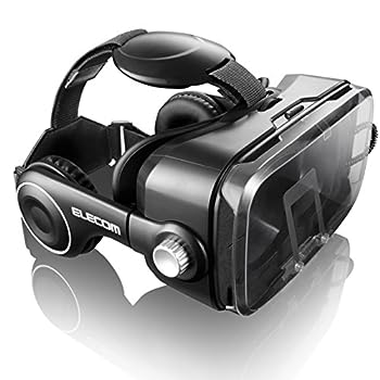 【中古】（非常に良い）エレコム 3D VR ゴーグル グラス ヘッドマウント用 ヘッド付き 「カメラレンズを遮らない透明カバーを採用」 ブラック P-VRGEH01BK