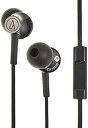 【中古】(非常に良い)audio-technica スマートフォン用カナル型イヤホン リモコン/マイク付 ブラック ATH-CK350iS BK