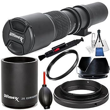 【中古】（非常に良い）500mm F/8.0 望遠レンズ 7PCアクセサリーバンドル Canon EOS 80D、77D、70D、60D、60Da、50D、7D、7D II、6D、6D II、5D Mark II、III、IV、5DS