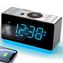 【中古】(非常に良い)クロックラジオ 目覚まし時計 FMラジオ USB 大音量 ダブルアラーム ブルートゥース 記憶機能付き 夜間照明 輝度調整 置き時計 卓上時計日本語説