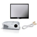【中古】(非常に良い)TAXAN LED光源エコプロジェクター 高級HDMIケーブル(2m)+20型スクリーンセット 限定モデル KG-PL011S-CP