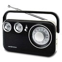【中古】(非常に良い)ADESSO(アデッソ) ラジオ AM FM レトロ デザイン ブラック RA-601BK(2)