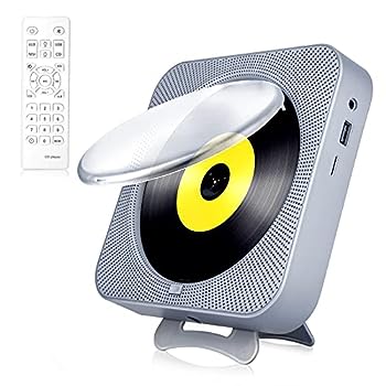 【中古】(非常に良い)CDプレーヤー 壁掛け 置き式 CDラジカセ Bluetooth対応 コンパクト おしゃれ スピーカー リピート FM AUX USBなど...