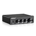 【中古】(非常に良い)AIYIMA A01 2.0/2.1 チャンネルアンプ 100W*2 パワーアンプ RCA&AUX TPA3116D2*2+NE5532DR*3 クラスD 低音と高音のコントロール付き ホームスピ(2)