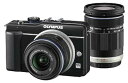 【中古】(非常に良い)OLYMPUS ミラーレス一眼 E-PL1s ダブルズームキット ブラック E-PL1s TKIT BLK