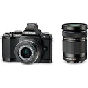 【中古】（非常に良い）OLYMPUS ミラーレス一眼 OM-D E-M5 ダブルズームキット ブラック 1605万画素 防塵 防滴 OM-D E-M5 DZKIT BLK