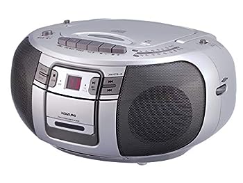【中古】(非常に良い)コイズミ CDラジカセ AM/FM ワイドFM対応 マイク付属 シルバー SAD-4943/S