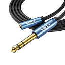【中古】(非常に良い)MillSO 6.5mm 3.5mm 変換 2m ヘッドホン端子 変換 TRS 3.5mmステレオミニジャック(メス )→6.35mmステ...