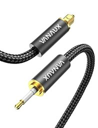 【中古】（非常に良い）VANAUX 光デジタルケーブル 変換 丸型 角型 Mini TOSLINK 3.5mm ミニ トスリンク ホームシアター、バースピーカー、テレビ、PS4、Xbox、ゲーム機