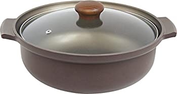 Earthen Pots - 【中古-非常に良い】ウルシヤマ金属工業 土鍋 9号 IH対応 アルミ製 日本製 ガラス蓋 味彩鍋 AJS-9W