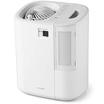 【中古-非常に良い】 アイリスオーヤマ サーキュレーター加湿器 ハイブリッド式 上下左右首振り 最大加湿量550ml h 湿度デジタル表示 グレー ホワイト HCK-5519