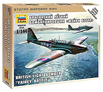 【中古-非常に良い】ズベズダ 1/144 イギリス軍 フェアリーバトル 軽爆撃機 プラモデル ZV6218当店取り扱いの中古品についてこちらの商品は中古品となっております。 付属品の有無については入荷の度異なり、商品タイトルに付属品についての記載がない場合もございますので、ご不明な場合はメッセージにてお問い合わせください。 買取時より付属していたものはお付けしておりますが、付属品や消耗品に保証はございません。中古品のため、使用に影響ない程度の使用感・経年劣化（傷、汚れなど）がある場合がございますのでご了承下さい。また、中古品の特性上ギフトには適しておりません。当店は専門店ではございませんので、製品に関する詳細や設定方法はメーカーへ直接お問い合わせいただきますようお願い致します。 画像はイメージ写真です。ビデオデッキ、各プレーヤーなど在庫品によってリモコンが付属してない場合がございます。限定版の付属品、ダウンロードコードなどの付属品は無しとお考え下さい。中古品の場合、基本的に説明書・外箱・ドライバーインストール用のCD-ROMはついておりませんので、ご了承の上お買求め下さい。当店での中古表記のトレーディングカードはプレイ用でございます。中古買取り品の為、細かなキズ・白欠け・多少の使用感がございますのでご了承下さいませ。ご返品について当店販売の中古品につきまして、初期不良に限り商品到着から7日間はご返品を受付けておりますので 到着後、なるべく早く動作確認や商品確認をお願い致します。1週間を超えてのご連絡のあったものは、ご返品不可となりますのでご了承下さい。中古品につきましては商品の特性上、お客様都合のご返品は原則としてお受けしておりません。ご注文からお届けまでご注文は24時間受け付けております。当店販売の中古品のお届けは国内倉庫からの発送の場合は3営業日〜10営業日前後とお考え下さい。 海外倉庫からの発送の場合は、一旦国内委託倉庫へ国際便にて配送の後にお客様へお送り致しますので、お届けまで3週間から1カ月ほどお時間を頂戴致します。※併売品の為、在庫切れの場合はご連絡させて頂きます。※離島、北海道、九州、沖縄は遅れる場合がございます。予めご了承下さい。※ご注文後、当店より確認のメールをする場合がございます。ご返信が無い場合キャンセルとなりますので予めご了承くださいませ。