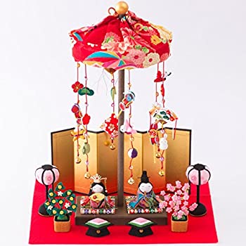 【中古-非常に良い】リュウコドウ 雛人形 卓上吊るし輪かざり わらべ雛 間口30cm x奥行25cm ...