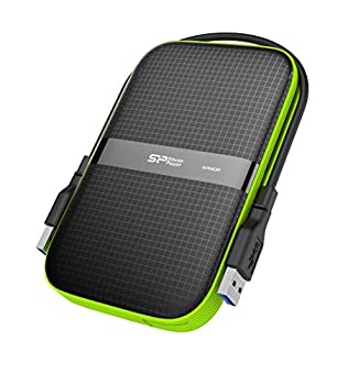 【中古】 シリコンパワー ポータブルHDD 2TB 2.5インチ USB3.0対応 IPX4 防水 耐衝撃 PS4 動作確認済 SP020TBPHDA60S3K