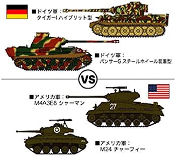 War Vehicle - 【中古】 ハセガワ 1/72 ドイツ陸軍 タイガーI & パンサーG VS M4A4E8シャーマン & M24チャーフィー ライン川突破作戦 プラモデル 30035