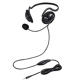 【中古】 エレコム ヘッドセット ネックバンド 3.5mm接続 4極 マイク 両耳 リモートワーク ブラック HS-NB05TBK iinex-11071700 IINEX パッケージ画像