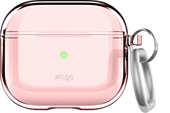 【中古】 elago AirPods 3 対応 ケース クリア 落下防止 カラビナ 付き 耐衝撃 薄型 クリアケース カバー 衝撃 吸収 シンプル スリム ソフト