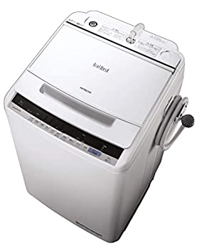 【中古】日立 全自動洗濯機 ビートウォッシュ 洗濯容量8kg 本体幅57cm 大流量ナイアガラビート洗浄 洗濯槽自動おそうじ BW-V80C W ホワイト