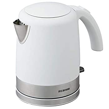 【中古】 アイリスオーヤマ 電気ケトル ステンレスタイプ ケトル 1000ml 沸騰後自動OFF フィルター掃除可能 水位確認窓付き 空焚き防止 ホワイト IKE-D100